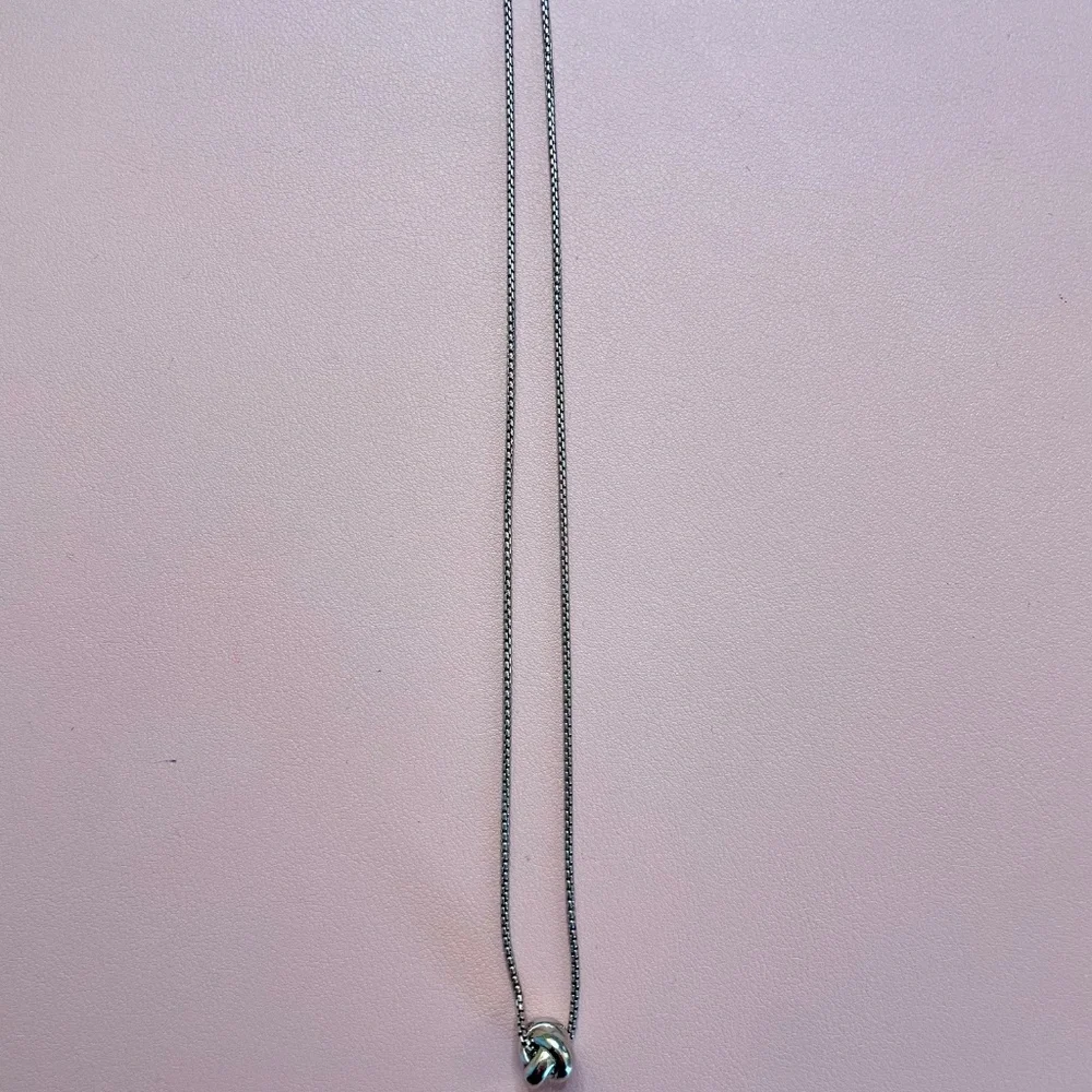 Borsheims Sterling Silver Love Knot Pendant, 18" - Picture 3 of 4